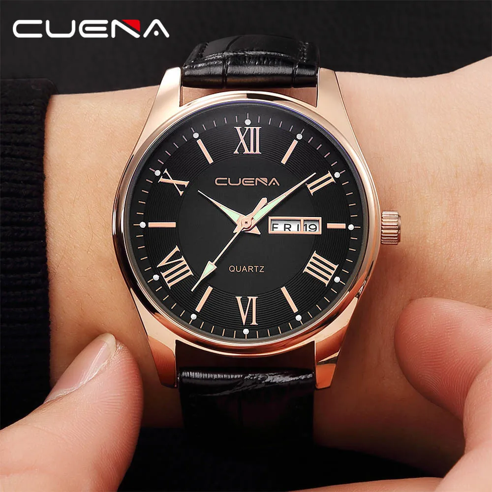 CUENA Mens Wrist Watches Military Leather Analog Army Casual Dress watch for man day date male clock quartz watch men
CUENA Mens Wrist Watches Military Leather Analog Army Casual Dress watch for man day date male clock quartz watch men