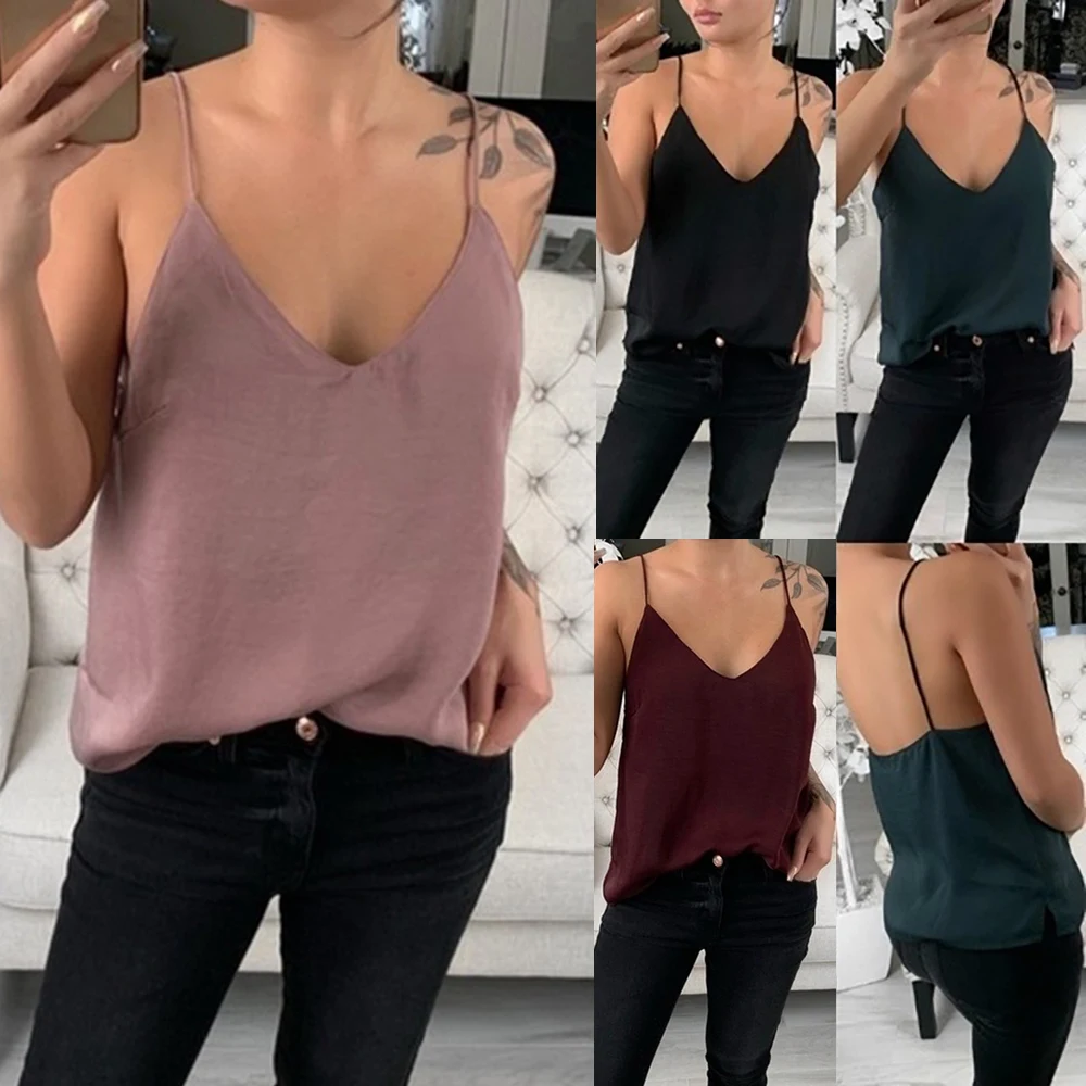Drop shipping HEFLASHOR Women's V Neck Sling Tops Sleeveless T-Shirt Casual Loose Summer Vest Women's fashion vest loose sling
Drop shipping HEFLASHOR Women's V Neck Sling Tops Sleeveless T-Shirt Casual Loose Summer Vest Women's fashion vest loose sling