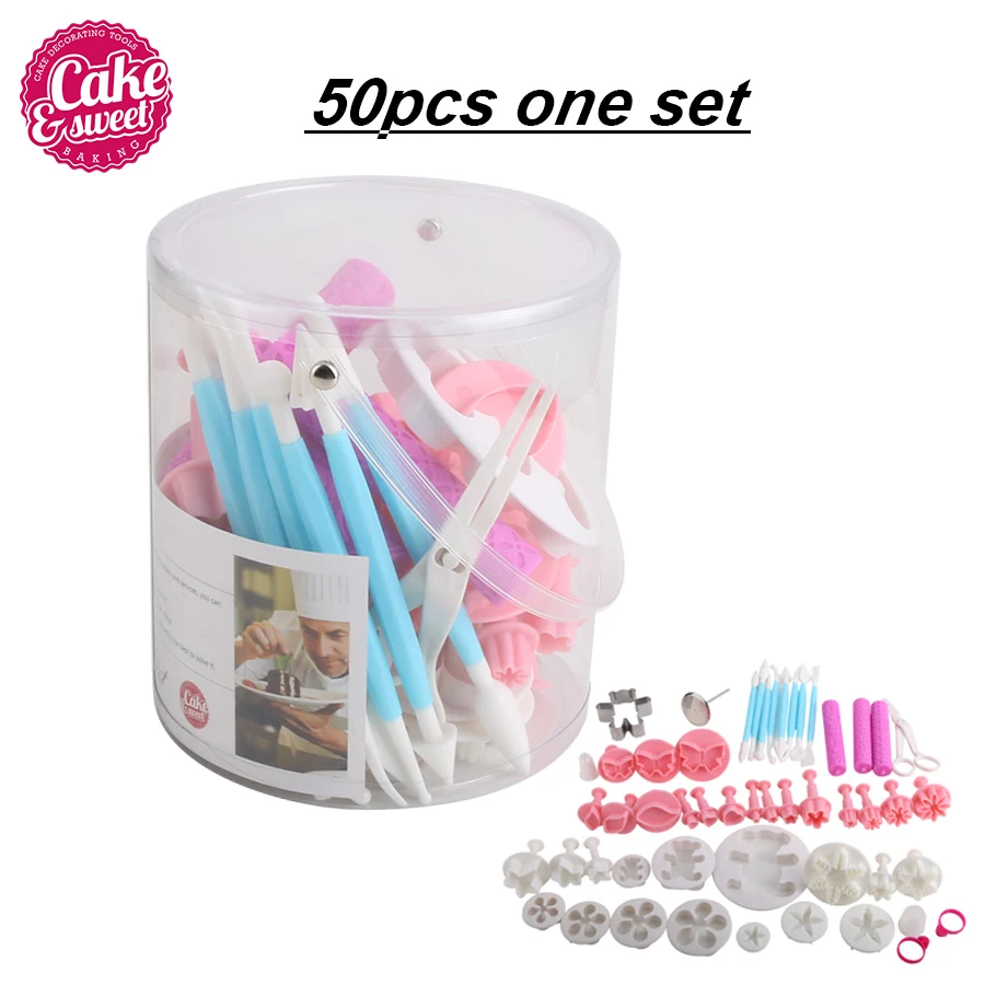 50Pcs/Set Cake Decorating Kits Set Cookie Cutters Plungers Christmas Fondant DIY Cake Molds Pastry Tool with Bucket Rolling Pin
50Pcs/Set Cake Decorating Kits Set Cookie Cutters Plungers Christmas Fondant DIY Cake Molds Pastry Tool with Bucket Rolling Pin