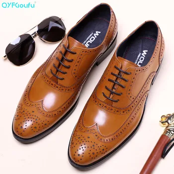 QYFCIOUFU 2019 Luxury Oxfords Men Fashion Dress Shoes Classic Formal Business Formal Shoes Vintage Genuine Leather Brogue Shoes
QYFCIOUFU 2019 Luxury Oxfords Men Fashion Dress Shoes Classic Formal Business Formal Shoes Vintage Genuine Leather Brogue Shoes