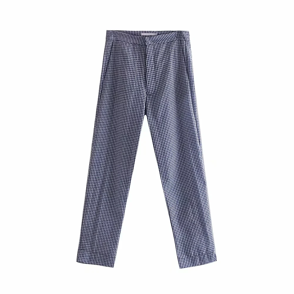 Klacwaya women cotton 100% plaid pants 2019 spring-autumn office ladies chic loose trousers girls street-wear pantalon femme
Klacwaya women cotton 100% plaid pants 2019 spring-autumn office ladies chic loose trousers girls street-wear pantalon femme