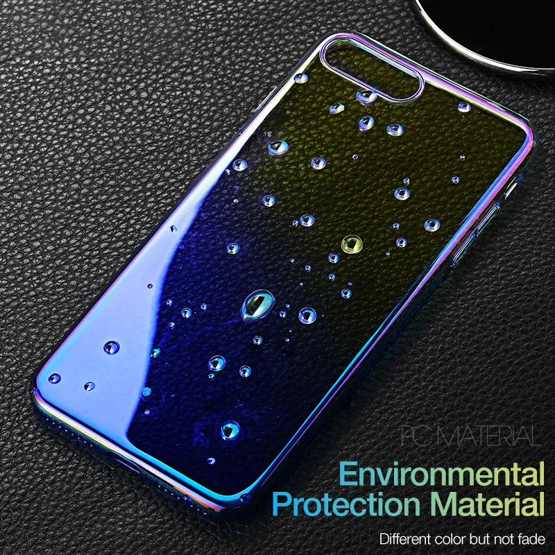 Чехол для телефона Blue ray iPhone XR градиентный Прозрачный жесткий чехол из