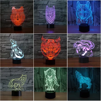7 Color Wolf Lamp Acrylic 3D Light USB Table Desk 3D Night Light Touch Illusion Lampara Lampe Home Office Decorative Light Fding
7 Color Wolf Lamp Acrylic 3D Light USB Table Desk 3D Night Light Touch Illusion Lampara Lampe Home Office Decorative Light Fding