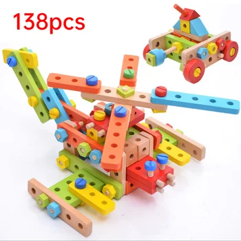 138 Pcs Nut combination multi-function tapping disassembly screw car children's wooden educational toys Belt Tool D183
138 Pcs Nut combination multi-function tapping disassembly screw car children's wooden educational toys Belt Tool D183