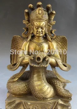 11" Tibet Buddhism Temple Bronze 5-Head Snake Naga Kanya Buddha Goddess Statue
11" Tibet Buddhism Temple Bronze 5-Head Snake Naga Kanya Buddha Goddess Statue