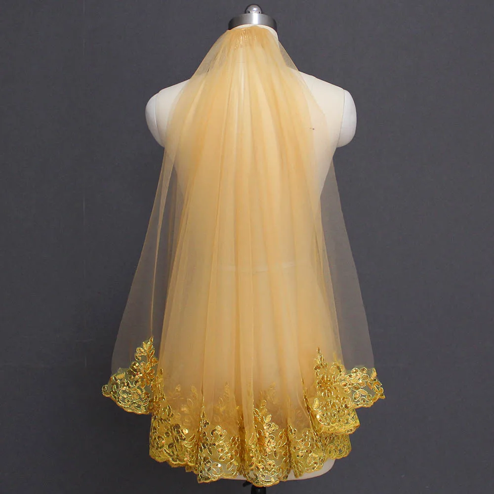 Sparkling Sequins Lace Gold Green Short Wedding Veil with Comb 1 Meter Gold Short Bridal Veil One Layer Bride Veil
Sparkling Sequins Lace Gold Green Short Wedding Veil with Comb 1 Meter Gold Short Bridal Veil One Layer Bride Veil