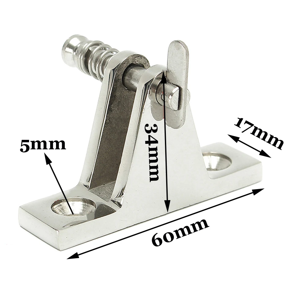Part Fitting Pin Stainless steel 2pcs Deck Hinge Quick release Mount Marine grade Boat Bimini tops Durable Reliable Accessory
Part Fitting Pin Stainless steel 2pcs Deck Hinge Quick release Mount Marine grade Boat Bimini tops Durable Reliable Accessory