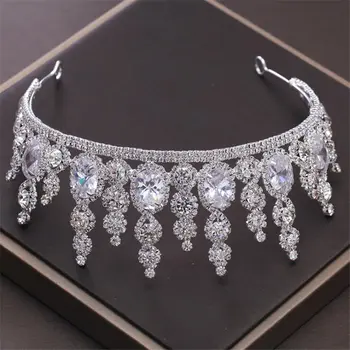 Bridal Tiaras Headband Zircon Crystal Headdress Princess Crown Royal Queen Classic Hairband Jewelry Wedding Hair Accessories
Bridal Tiaras Headband Zircon Crystal Headdress Princess Crown Royal Queen Classic Hairband Jewelry Wedding Hair Accessories