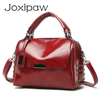 Vintage Rivets Women Shoulder Bags High Quality Oil wax Pu Leather Women Handbags Luxury Handbags Large Capacity Female Bags Sac
Vintage Rivets Women Shoulder Bags High Quality Oil wax Pu Leather Women Handbags Luxury Handbags Large Capacity Female Bags Sac