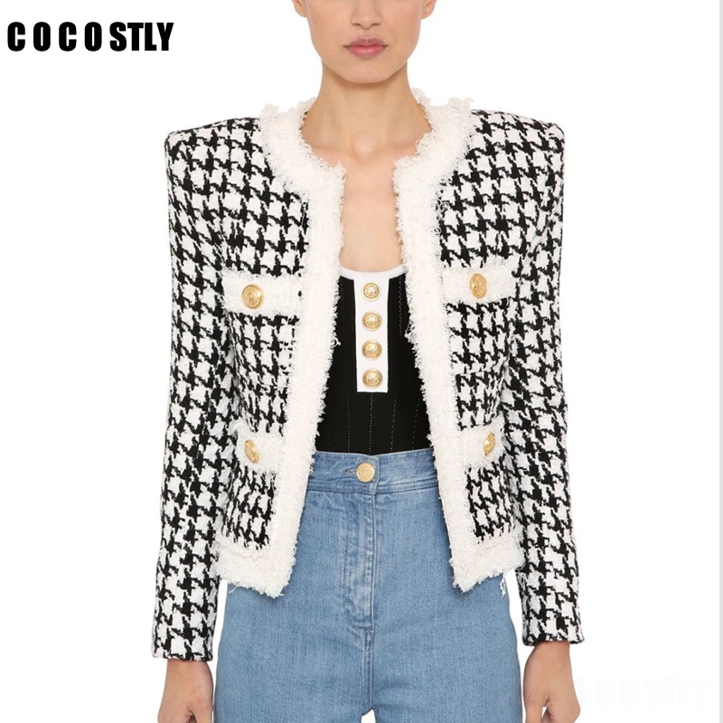 Womens Tweed Jackets Plaid Coats Autumn Small Fragrance Long Sleeve Elegant Fringe Jackets Double Breasted Coats Outerwear
Womens Tweed Jackets Plaid Coats Autumn Small Fragrance Long Sleeve Elegant Fringe Jackets Double Breasted Coats Outerwear