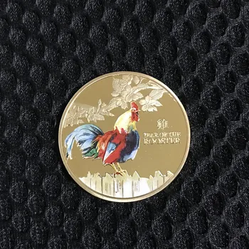 1 Pcs The 2017 Zodiac Rooster animal coin 1 OZ 24K reaal gold plated animal badge 40 mm Elizabeth Niue souvenir coin
1 Pcs The 2017 Zodiac Rooster animal coin 1 OZ 24K reaal gold plated animal badge 40 mm Elizabeth Niue souvenir coin