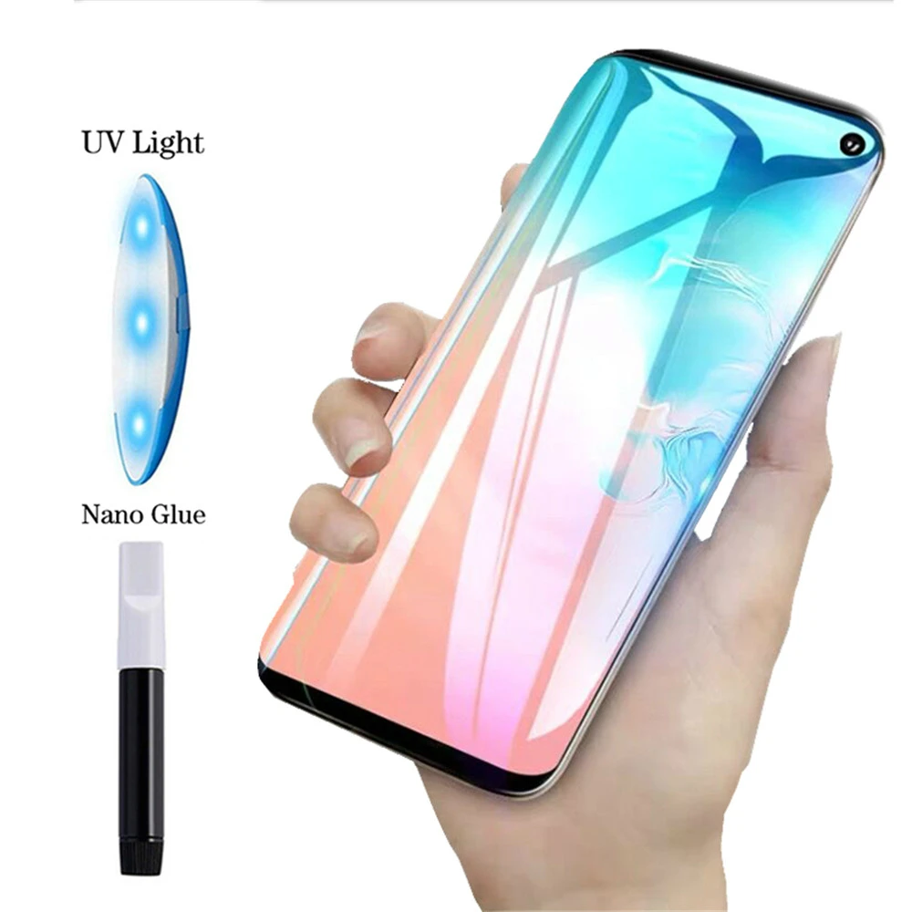5D UV Full Glue Tempered Glass for Samsung S10 S8 S9 Plus Screen Protector for Samsung Galaxy Note 8 9 S7 S6 Edge with UV liquid
5D UV Full Glue Tempered Glass for Samsung S10 S8 S9 Plus Screen Protector for Samsung Galaxy Note 8 9 S7 S6 Edge with UV liquid