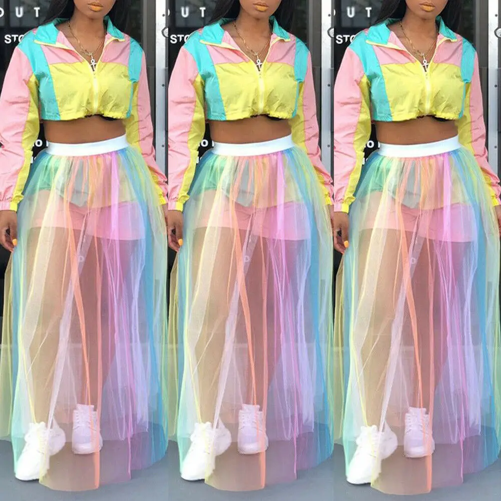 New Women Ladies Fashion Casual Chic Skirt Rainbow Mesh Skirt High Waist Summer Beach Skirt
New Women Ladies Fashion Casual Chic Skirt Rainbow Mesh Skirt High Waist Summer Beach Skirt