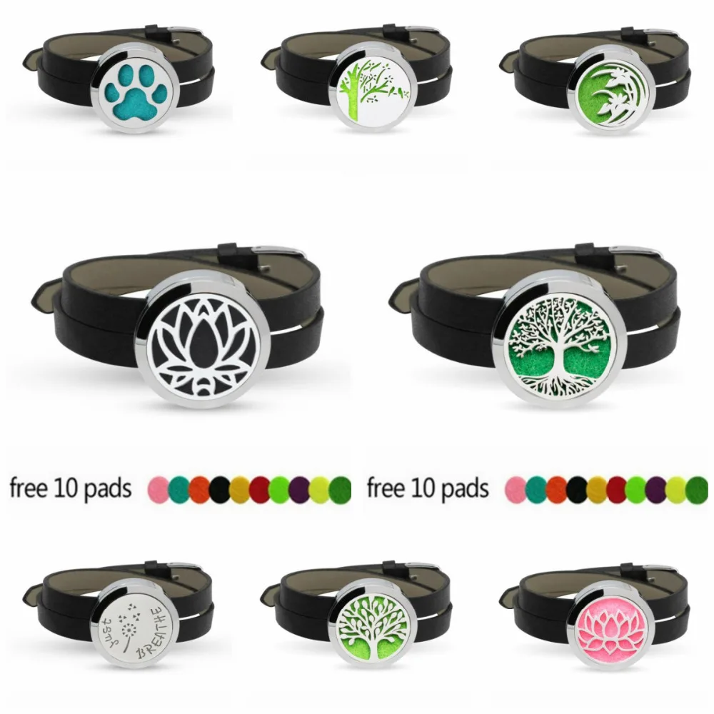 Tree of Life Lotus Flower 30mm Stainless Steel Essential Oil Aromatherapy Diffuser Locket Bracelet PU Leather Band 10pcs Pads
Tree of Life Lotus Flower 30mm Stainless Steel Essential Oil Aromatherapy Diffuser Locket Bracelet PU Leather Band 10pcs Pads