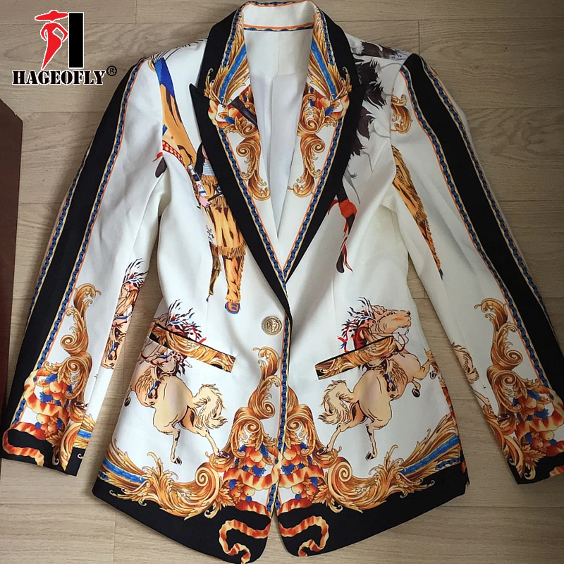 High Street Two Pieces Set Blazer with Nine Pants Retro Print Lion Single One Button Coat Ladies Runway Party Women's Suit Cloth
High Street Two Pieces Set Blazer with Nine Pants Retro Print Lion Single One Button Coat Ladies Runway Party Women's Suit Cloth