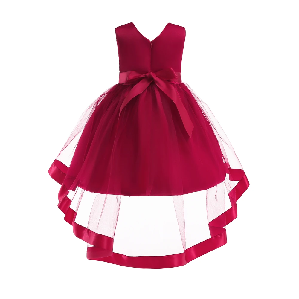 Flower Girls Dress 2018 New V neck Princess Party Children Wedding Dresses For Girls Costumes Cute Tulle Kids Dresses 10 Years (8)