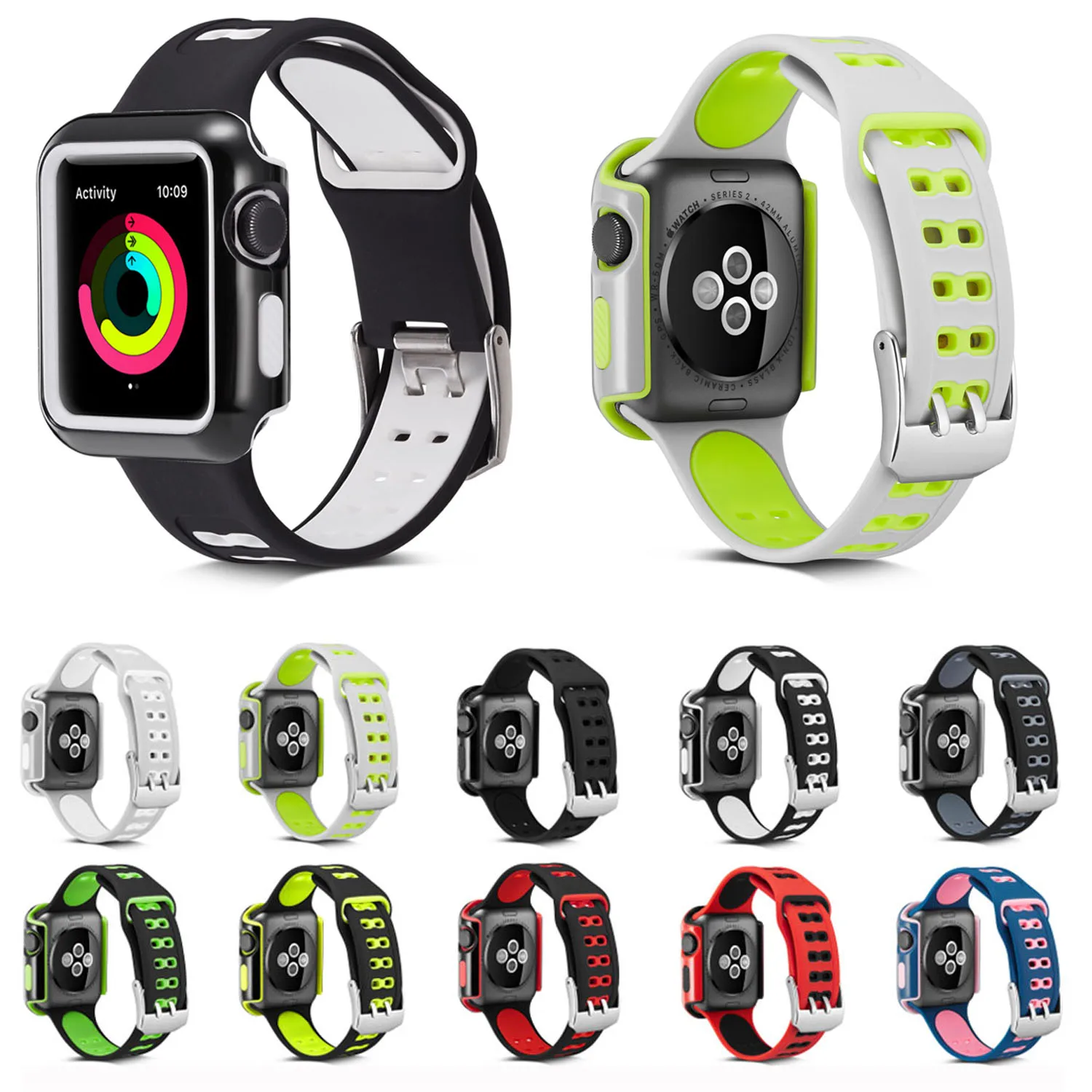 Прочный силиконовый ремешок для Apple Watch 42 мм 38 серия 3 2 1 защитный чехол