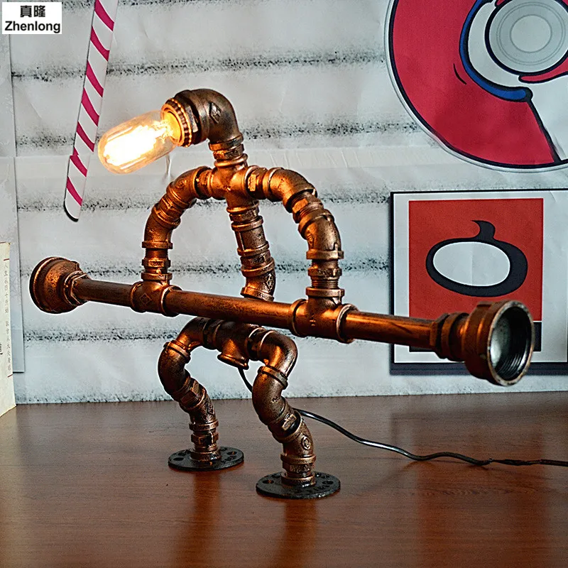Iron Retro Water Pipe Table Lamp Hercules E27 Led Bulb 220V Bar Cafe Restaurant Study Table Lights Retro Creative Decorative Led
Iron Retro Water Pipe Table Lamp Hercules E27 Led Bulb 220V Bar Cafe Restaurant Study Table Lights Retro Creative Decorative Led