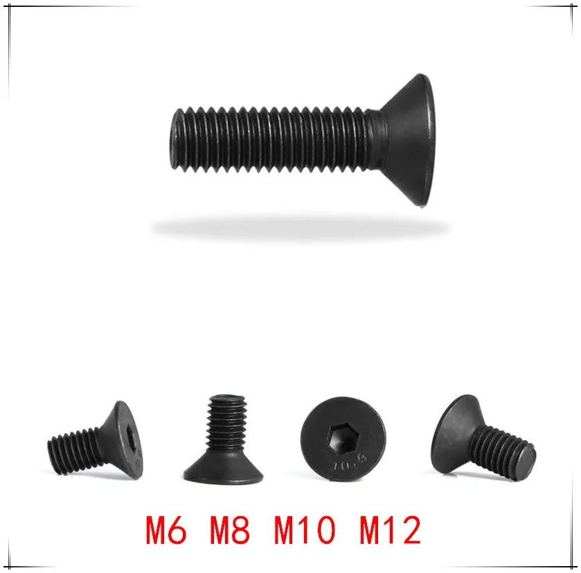 DIN7991 Hex Socket Flat Head Cap Screw M6/M8/M10/M12*8/10/12/16/20/30/40/50/60/80/100mm black countersunk screw bolt Grade10.9
DIN7991 Hex Socket Flat Head Cap Screw M6/M8/M10/M12*8/10/12/16/20/30/40/50/60/80/100mm black countersunk screw bolt Grade10.9