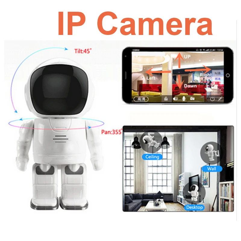 

Robot IP Camera HD WIFI Baby Monitor 960P 1.3MP CMOS Wireless CCTV P2P Audio Security Cam Remote Home Monitoring IR Night Vision