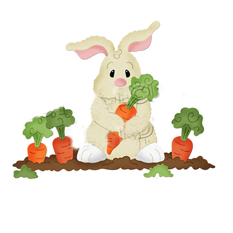 Cartoon Rabbit Pulling Carrot Embossing Die Handicraft Die Metal Cutting Die for Scrapbooking Knife Mould Craft Die Cut DIY Gift
Cartoon Rabbit Pulling Carrot Embossing Die Handicraft Die Metal Cutting Die for Scrapbooking Knife Mould Craft Die Cut DIY Gift
