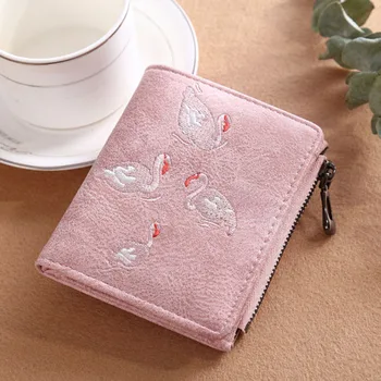 Women Lady Short Purse PU Leather Zipper Swans Embroidery Card Holder Coin Pouch Clutch Money Bag New
Women Lady Short Purse PU Leather Zipper Swans Embroidery Card Holder Coin Pouch Clutch Money Bag New