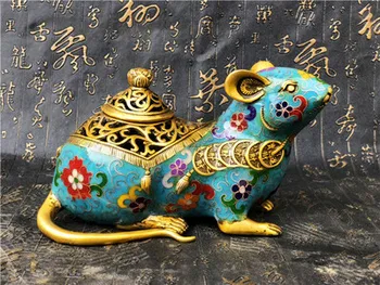 Zodiac Rats in the Agaromatic Rat Incense Burner Bronze Copper Enamel Cloisonne 24K Gold Gild Bat Peaches Mouse Rat Mice Statue
Zodiac Rats in the Agaromatic Rat Incense Burner Bronze Copper Enamel Cloisonne 24K Gold Gild Bat Peaches Mouse Rat Mice Statue