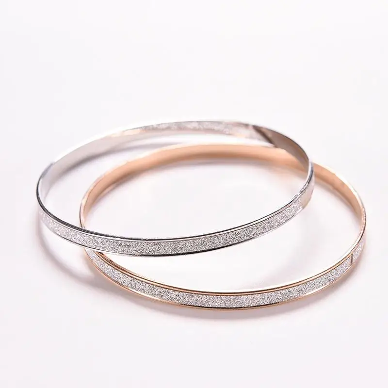 Rose Gold Simple Fashion Punk Luxury Love Bangles Grind Arenaceous Frosted Bracelets For Women Men Couple Cool Jewelry
Rose Gold Simple Fashion Punk Luxury Love Bangles Grind Arenaceous Frosted Bracelets For Women Men Couple Cool Jewelry