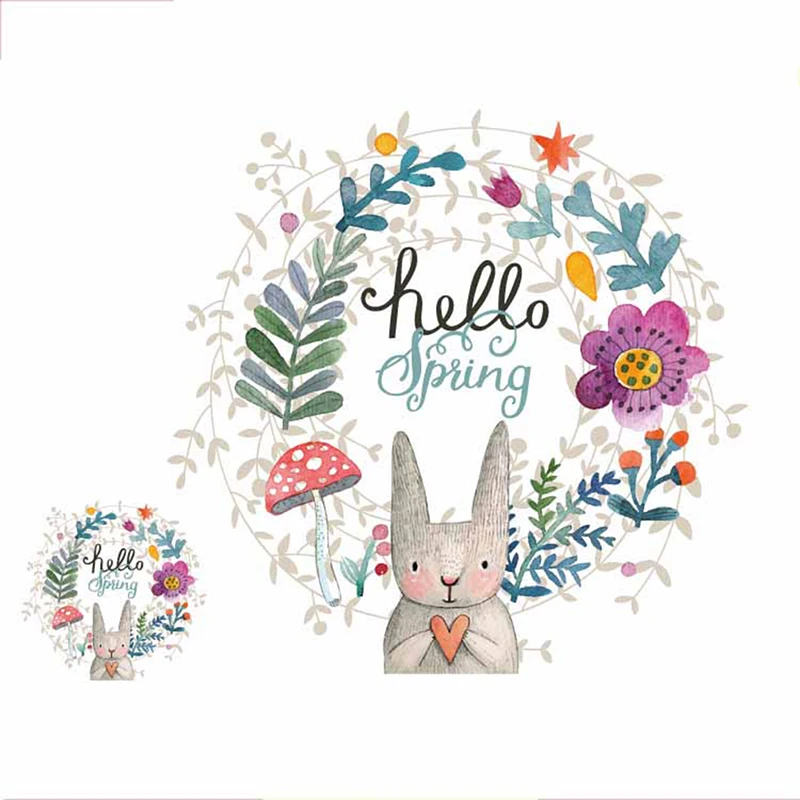 2Sizes DIY Rabbits Flower Iron on Patches for Clothing Heat Transfer Sticker for T-shirt Dress DIY Decoration Patches
2Sizes DIY Rabbits Flower Iron on Patches for Clothing Heat Transfer Sticker for T-shirt Dress DIY Decoration Patches