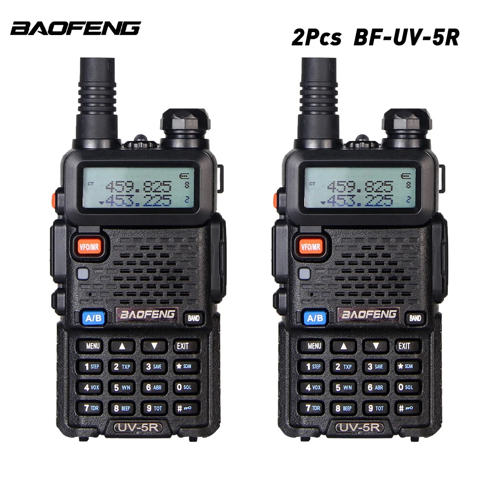 2PCS Baofeng BF-UV5R Amateur Portable Walkie Talkie 5W Two Way Radios 128CH VHF/UHF Dual Band 136-174/400-520MHz Transceiver
2PCS Baofeng BF-UV5R Amateur Portable Walkie Talkie 5W Two Way Radios 128CH VHF/UHF Dual Band 136-174/400-520MHz Transceiver
