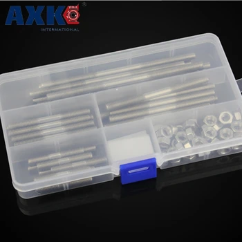 AXK 80PCS 304 stainless steel stud bolt double head screw set with hex nut M6M8 screw set
AXK 80PCS 304 stainless steel stud bolt double head screw set with hex nut M6M8 screw set