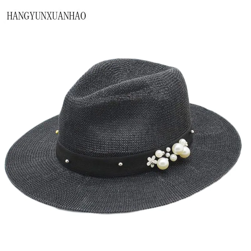 New Summer Hat Panama Hats Hollow Out Straw Hat For Men Women Pearl Ribbon Large Brim Sun Beach Hat Jazz Cap Fedora
New Summer Hat Panama Hats Hollow Out Straw Hat For Men Women Pearl Ribbon Large Brim Sun Beach Hat Jazz Cap Fedora