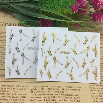 ZKO 2 Sheets Fashion 3D DIY Gold&Silver Zipper Design Nail Art Sticker&Decal Nails Nail Tools
ZKO 2 Sheets Fashion 3D DIY Gold&Silver Zipper Design Nail Art Sticker&Decal Nails Nail Tools