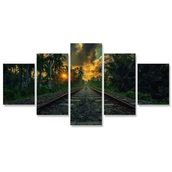 Sunset Sunlight Landscape Forest Railway Canvas Painting 5 Panel Wall Art Painting Living Room Bedroom Decoration
Sunset Sunlight Landscape Forest Railway Canvas Painting 5 Panel Wall Art Painting Living Room Bedroom Decoration