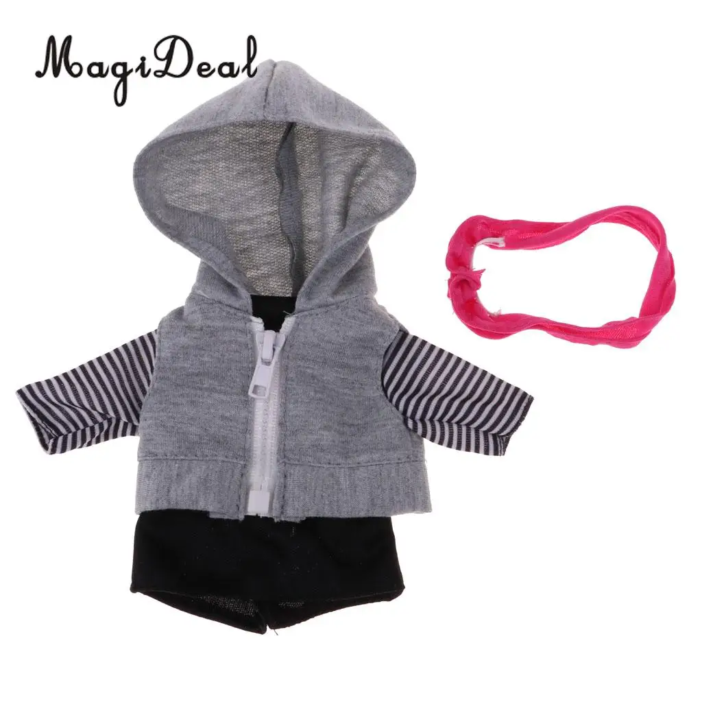 3Pcs Lovely Clothes Suit Tops Hoody Vest Headband for 25cm Mellchan Doll Accessories