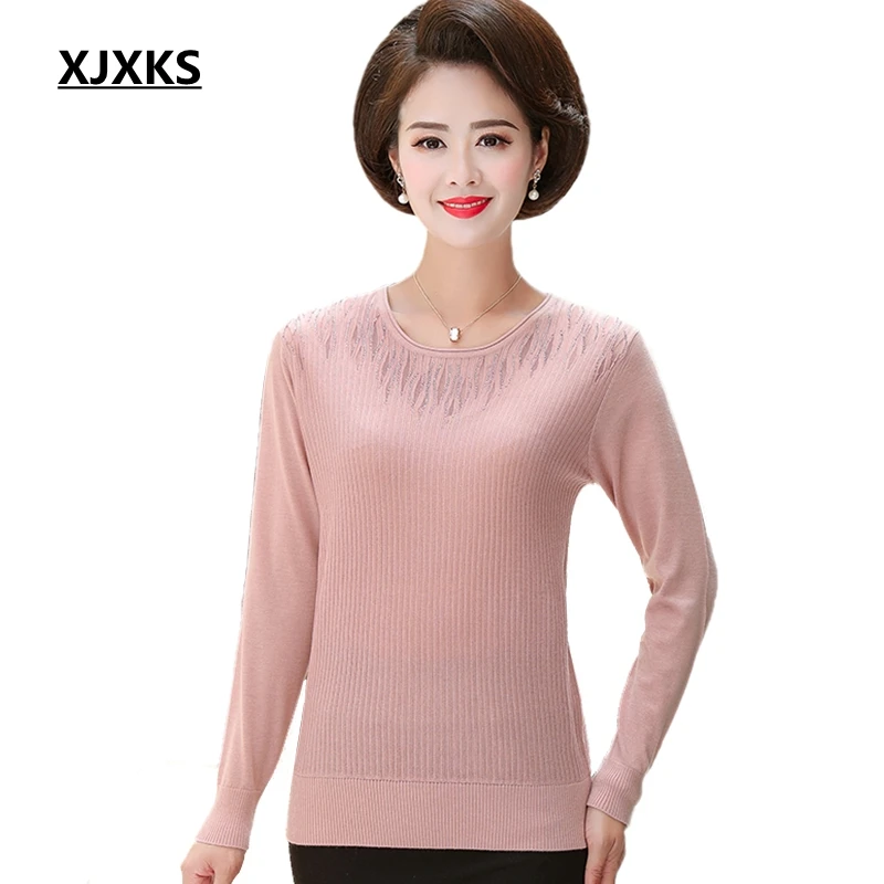 XJXKS Autumn New 2019 Fashion Casual Long-sleeved Ladies Sweater Pullover Sweater Women Bottoming Shirt Knitted Sweater
XJXKS Autumn New 2019 Fashion Casual Long-sleeved Ladies Sweater Pullover Sweater Women Bottoming Shirt Knitted Sweater