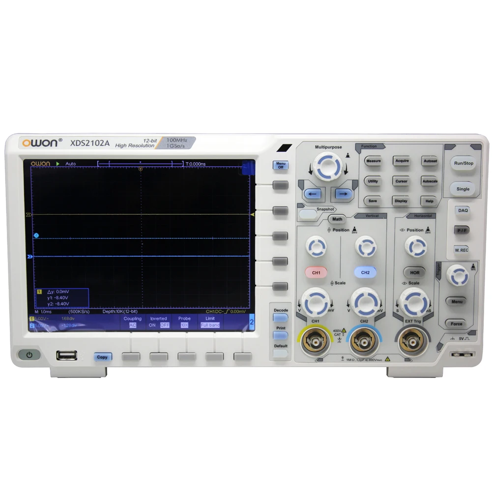 OWON OWON 100MHz 12 bits High Resolution ADC Digital Oscilloscope SPI/I2C/RS232/CAN decode XDS2102A
OWON OWON 100MHz 12 bits High Resolution ADC Digital Oscilloscope SPI/I2C/RS232/CAN decode XDS2102A