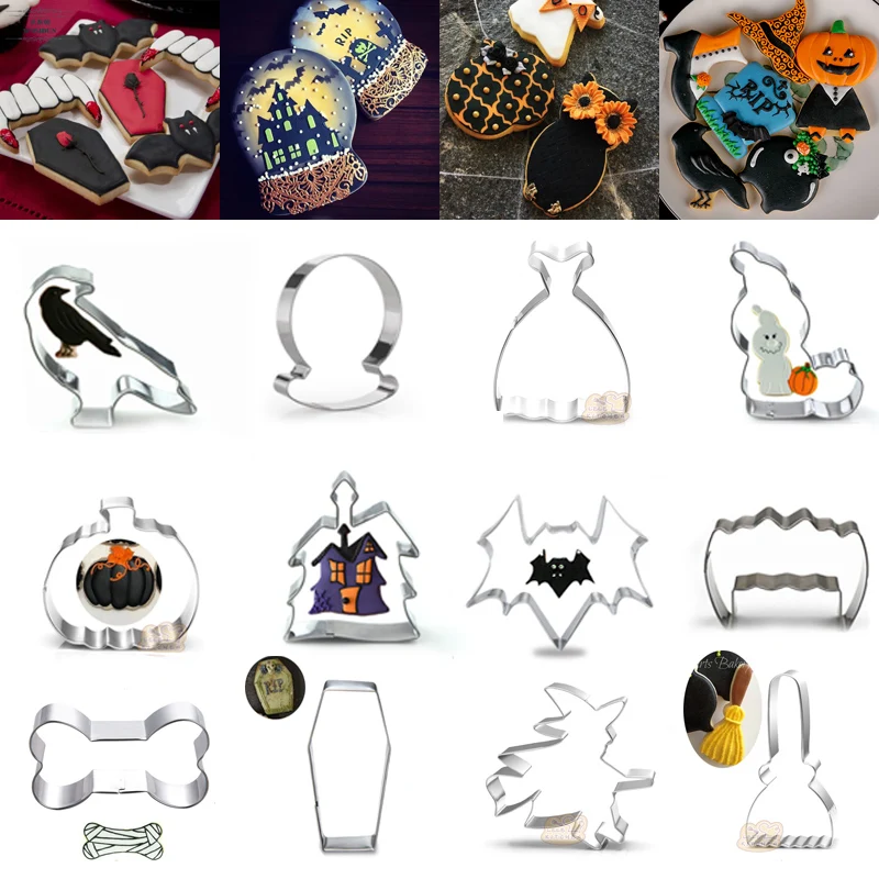 1pcs patisserie reposteria Bakeware Halloween bat witch series Metal Cookie Cutter Fondant Cake Decor Tool Biscuit Pastry Mould
1pcs patisserie reposteria Bakeware Halloween bat witch series Metal Cookie Cutter Fondant Cake Decor Tool Biscuit Pastry Mould