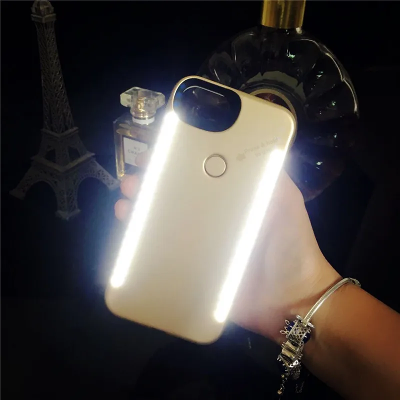 

KISSCASE 2019 Selfie Light Case For iPhone X XR Xs Max 8 7 6 6s Plus LED Flash Phone Case For iPhone X 8 7 6 6S Back Cover Funda