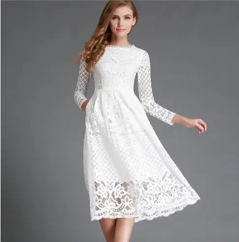 2018 Summer Beach Dress Hollow Out Elegant Lace Party Dress High Quality Women Long Sleeve Europe White Office Dress E89
2018 Summer Beach Dress Hollow Out Elegant Lace Party Dress High Quality Women Long Sleeve Europe White Office Dress E89