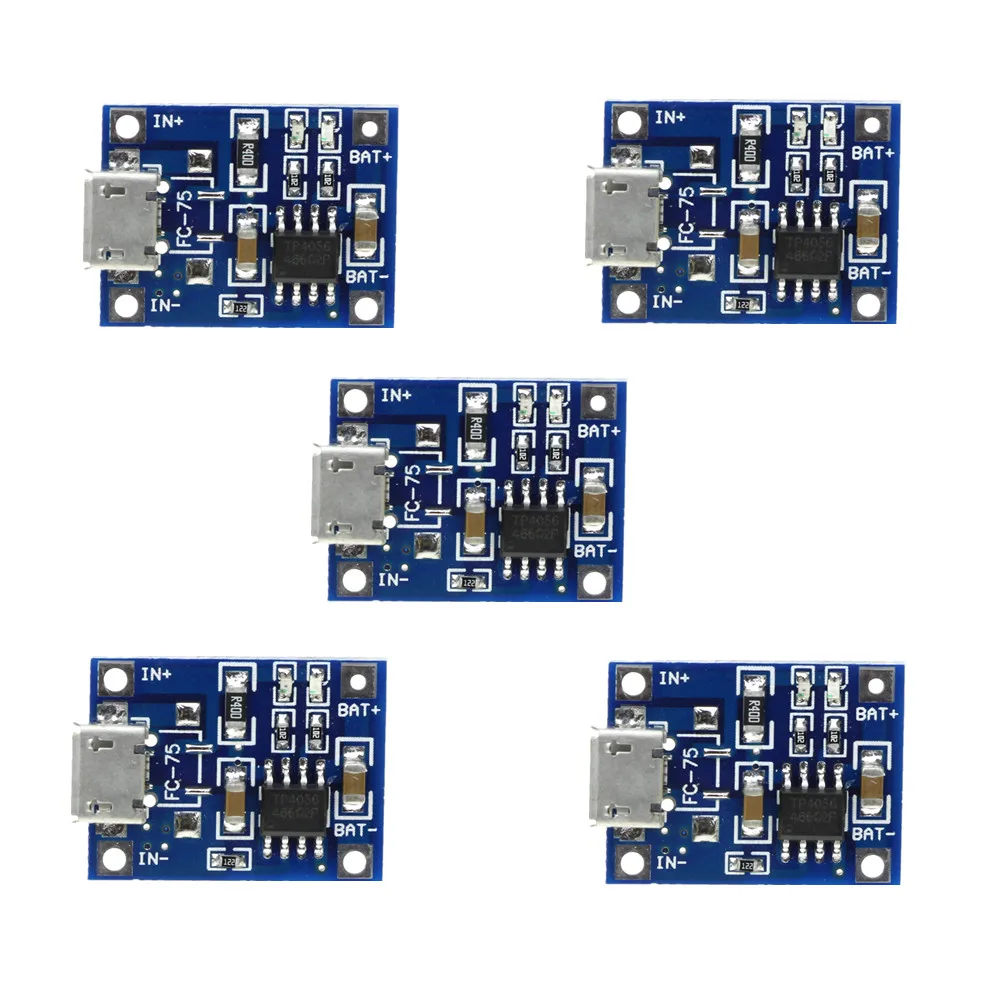 TP4056 5V TENSTAR ROBOT 1A Micro USB 18650 Lithium Battery Charging Board Charger Module+Protection Dual Functions
TP4056 5V TENSTAR ROBOT 1A Micro USB 18650 Lithium Battery Charging Board Charger Module+Protection Dual Functions