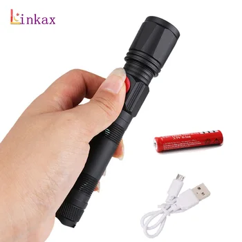 

3 Mode USB Rechargeable LED Tactical Flashlight 3800 Lumens XM-L T6 Zoomable Lanterna LED Torch Flashlights For 18650 Battery