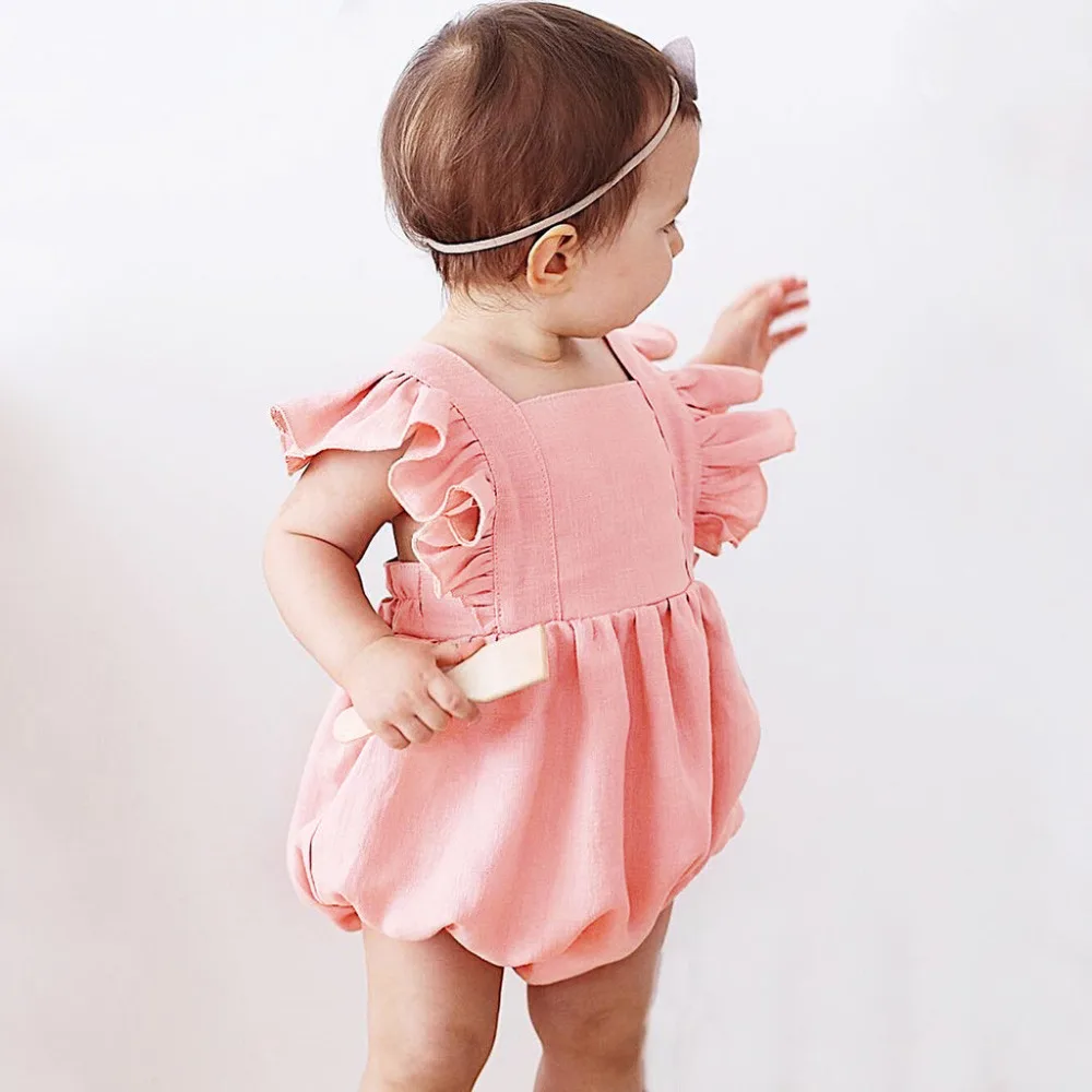 Summer 2019 Baby Girls Fly Sleeve Ruffle Bodysuit Newborn Solid Body Baby Costume For Kids Auntie Baby Clothes Bodi Bebe 2H
Summer 2019 Baby Girls Fly Sleeve Ruffle Bodysuit Newborn Solid Body Baby Costume For Kids Auntie Baby Clothes Bodi Bebe 2H