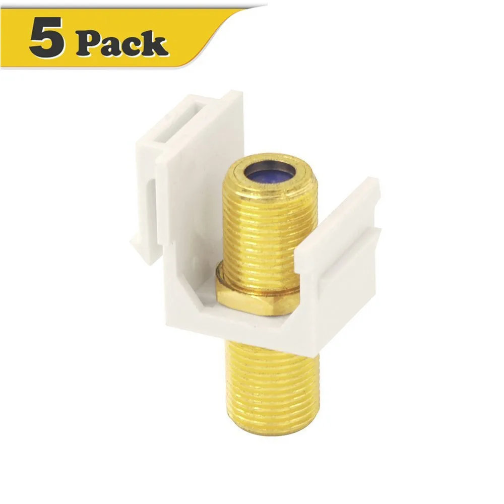 3 GHz Gold-Plated RG6 Keystone Jack Insert,F Type RG6 keystone Connectors for HD video streaming applications 5PCS-VCE
3 GHz Gold-Plated RG6 Keystone Jack Insert,F Type RG6 keystone Connectors for HD video streaming applications 5PCS-VCE