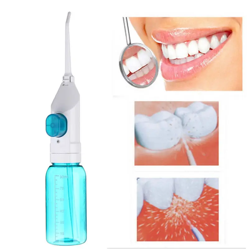 

Dual Using Oral Irrigator With Nasal Nozzle Cordless Oral & Nasal Jet Water Flosser Manual Teeth & Nose Cleaning Caring Device