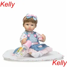 40cm Silicone Reborn Baby Doll Named Kelly Gift For Girls doll baby born Bebe menina real Reborn bonecas