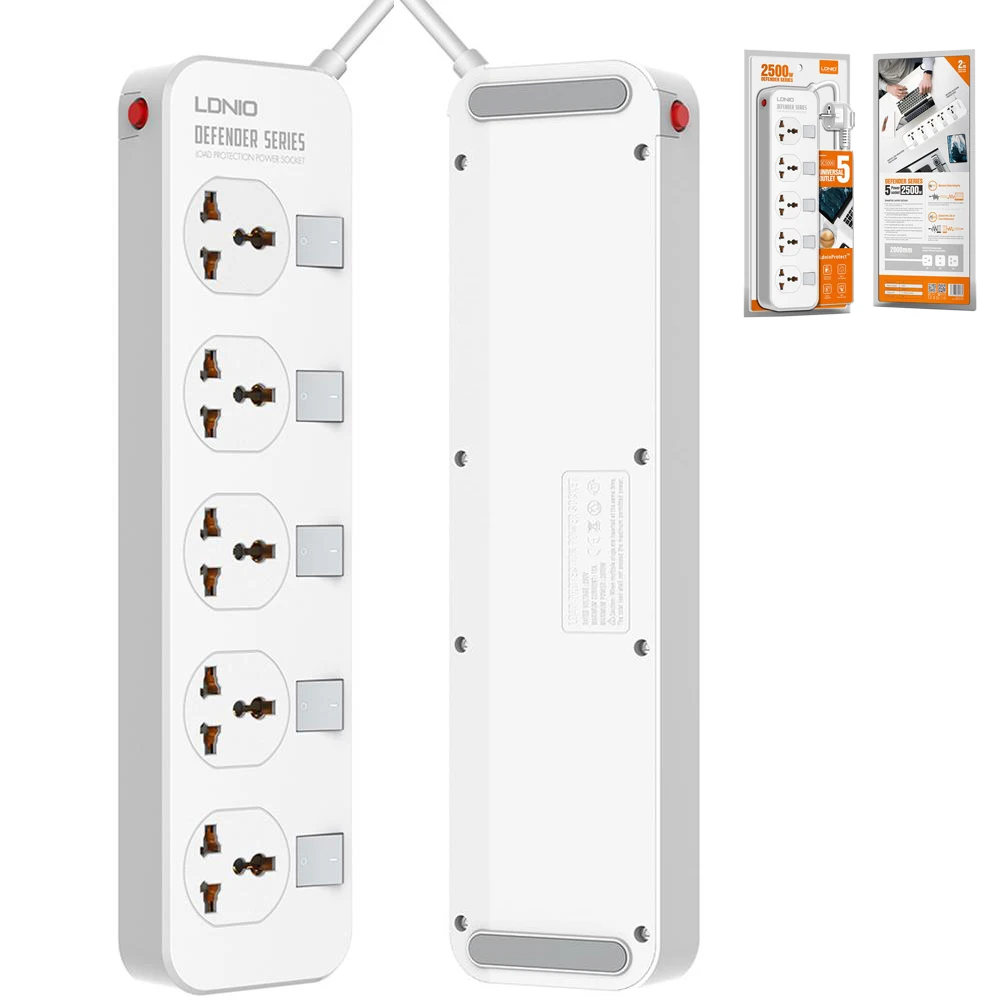 Power Strip Surge Protector 5 AC Universal Outlets Euruopen EU/UK Plug Travel Sockets Individual Switch with 2M Extention Cord
Power Strip Surge Protector 5 AC Universal Outlets Euruopen EU/UK Plug Travel Sockets Individual Switch with 2M Extention Cord