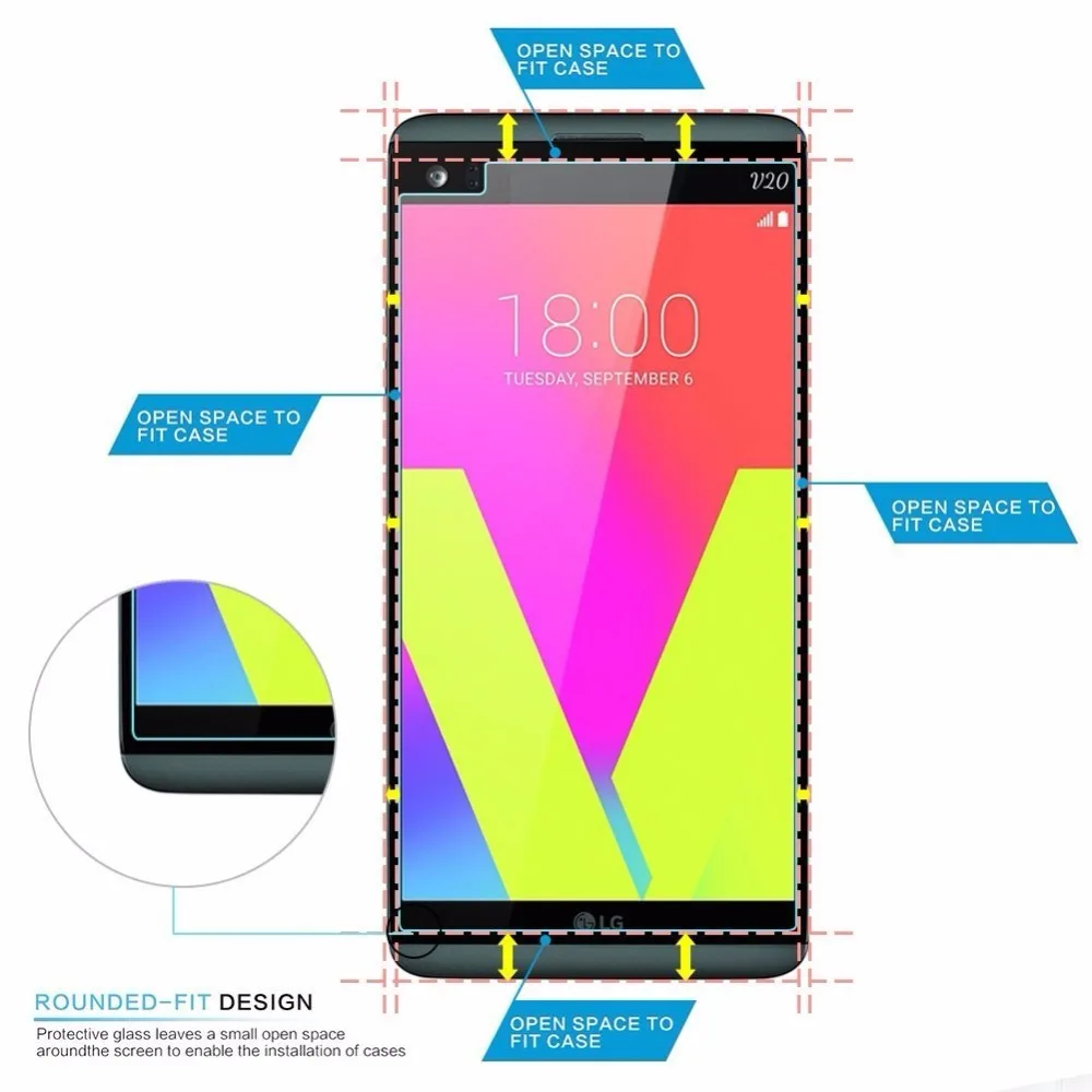 2 Упак. 0 3 мм Анти взрыв 9H 2.5D Закаленное стекло для LG V20 Защита экрана V 20 стеклянная