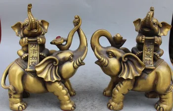 6710686++9"Chinese Bronze Brass Wealth Money YuanBao Auspicious Elephant Ruyi Pair Statue
6710686++9"Chinese Bronze Brass Wealth Money YuanBao Auspicious Elephant Ruyi Pair Statue