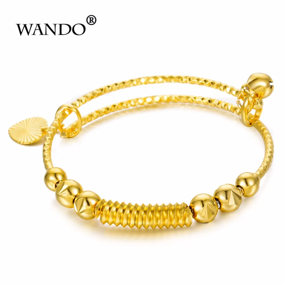WANDO Small Bangle for Girls/Baby Gold Color Charm Beads Bracelet Small Bell/Heart Jewelry Child Party Gifts b76
WANDO Small Bangle for Girls/Baby Gold Color Charm Beads Bracelet Small Bell/Heart Jewelry Child Party Gifts b76
